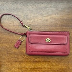 Coach Authentic Red Turlock Wristlet/Wallet with Hangtag